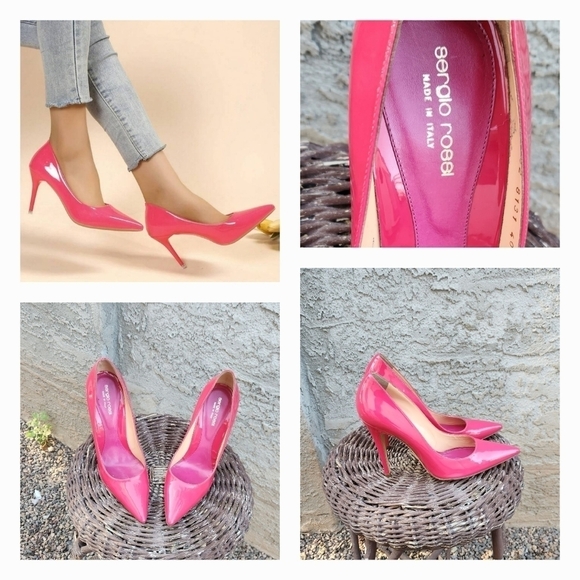 Sergio‎ Rossi P Patent Leather Stiletto Heels - Picture 1 of 9